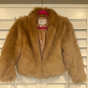 BCBGeneration Tan Faux Fur Jacket